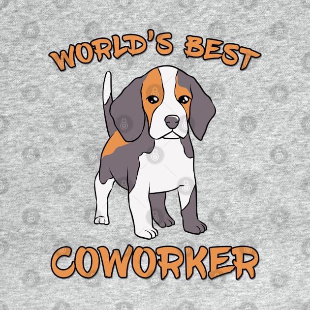 Beagle World's Best Coworker WFH by DeesDeesigns